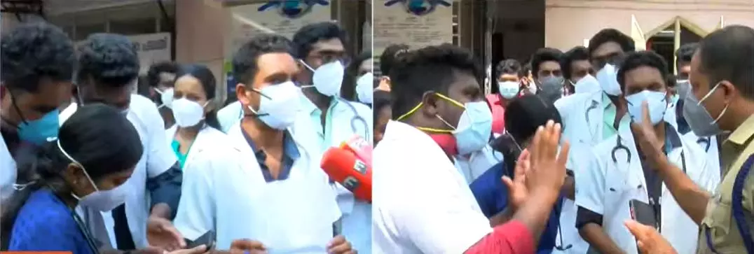 ക്ലാസുകളില്ല, കോവിഡ് ഡ്യൂട്ടി മാത്രം; ഒ.പി ബഹിഷ്കരിച്ച് ഇന്റേൺഷിപ്പ് ഹൗസ് സർജൻമാര് ക്ലാസുകളില്ല, കോവിഡ് ഡ്യൂട്ടി മാത്രം; ഒ.പി ബഹിഷ്കരിച്ച് ഇന്റേൺഷിപ്പ് ഹൗസ് സർജൻമാര്