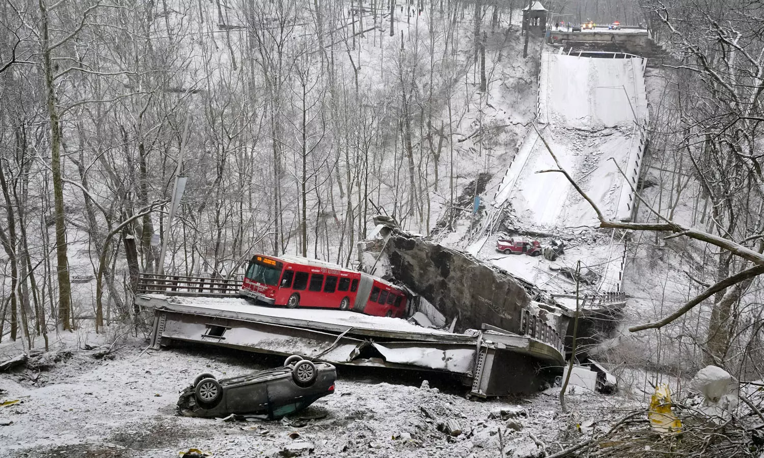 ജോബൈഡന്‍ സന്ദര്‍ശിക്കാനിരിക്കെ പിറ്റ്സ്ബര്‍ഗില്‍ പാലം തകര്‍ന്നു വീണു