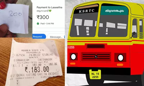 ബാക്കി 300 രൂപ വാങ്ങാൻ മറന്നു, ബാലൻസ് തുക 43-ാം മിനിറ്റിൽ അക്കൗണ്ടിൽ- കെ.എസ്.ആർ.ടി.സി നന്മ