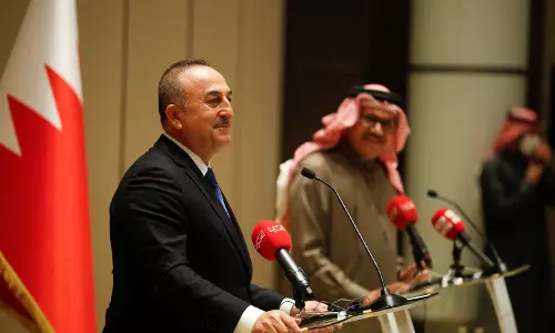 ബഹ്​റൈൻ-തുർക്കി വിദേശകാര്യ മന്ത്രിമാർ സംയുക്​ത പത്ര സമ്മേളനം നടത്തി