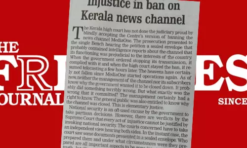 രഹസ്യാന്വേഷണ റിപ്പോർട്ടുകളെല്ലാം വിശുദ്ധസത്യങ്ങളല്ല-മീഡിയവൺ വിലക്കിൽ ദ ഫ്രീ പ്രസ് ജേണൽ