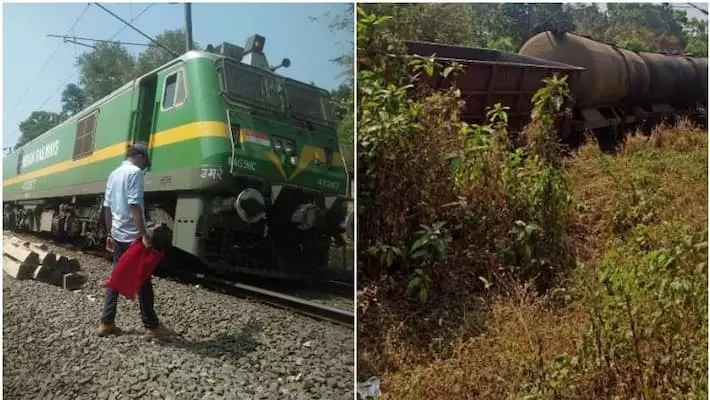 തൃശൂര്‍ പുതുക്കാട് ചരക്ക് ട്രെയിന്‍ പാളം തെറ്റി; എട്ട് ട്രെയിനുകൾ റദ്ദാക്കി