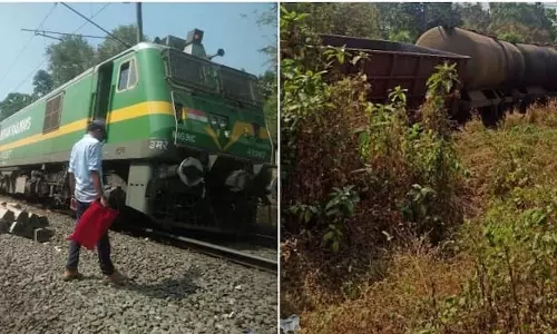 തൃശൂര്‍ പുതുക്കാട് ചരക്ക് ട്രെയിന്‍ പാളം തെറ്റി; എട്ട് ട്രെയിനുകൾ റദ്ദാക്കി