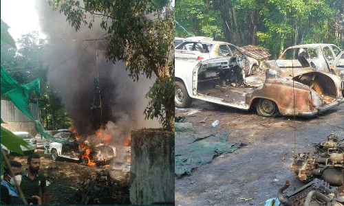 കോട്ടയത്ത് വൻ തീപിടുത്തം; മൂന്നു അന്യസംസ്ഥാന തൊഴിലാളികൾക്ക് പൊള്ളലേറ്റു