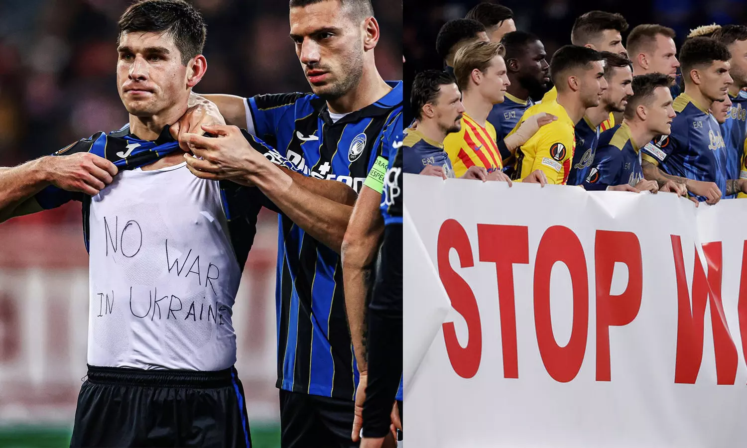 യുദ്ധമവസാനിപ്പിക്കൂ... റഷ്യക്കെതിരെ ഫുട്‌ബോൾ ലോകം ഒറ്റക്കെട്ട്