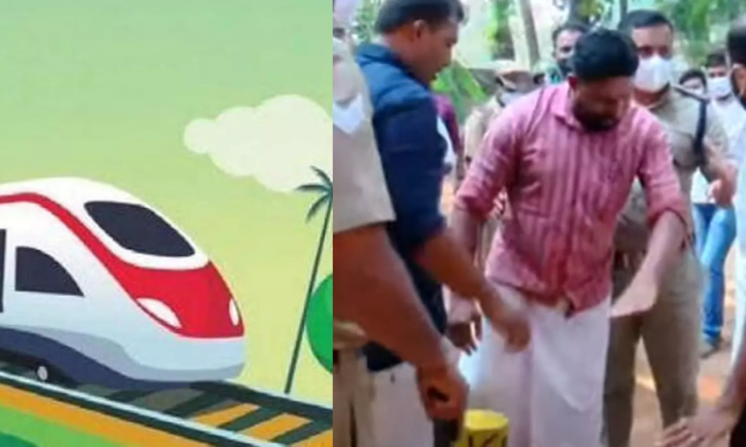 കോഴിക്കോട്, കെ-റെയിൽ സർവേക്കല്ല് സ്ഥാപിക്കുന്നതിൽ പ്രതിഷേധം