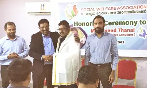 വെല്‍കെയര്‍-മെഡ്‌കെയര്‍ കണ്‍വീനര്‍ മജീദ് തണലിനെ ആദരിച്ചു