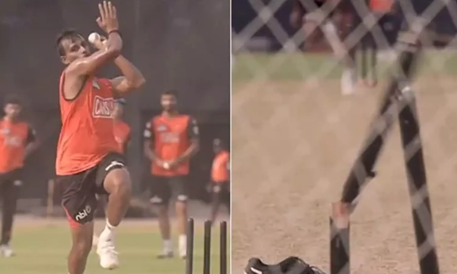 മാരക വേഗത;സ്റ്റംപ് രണ്ട് കഷ്ണമാക്കി നടരാജൻ - വീഡിയോ