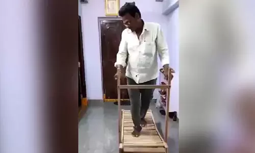 വൈദ്യുതിയില്ലാതെ പ്രവർത്തിക്കുന്ന മരത്തിന്റെ ട്രേഡ്മിൽ ഇൻറർനെറ്റിൽ വൈറൽ