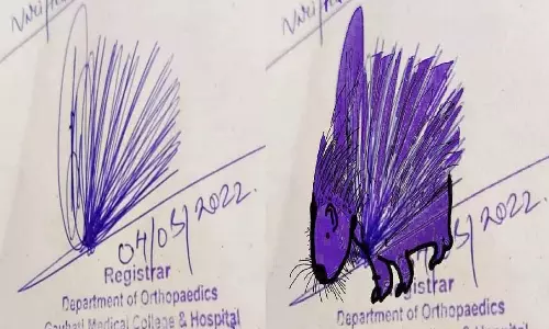 മുള്ളൻ പന്നിയുടെ ചിത്രമല്ല; ഇതാണ് വൈറൽ ഒപ്പ്