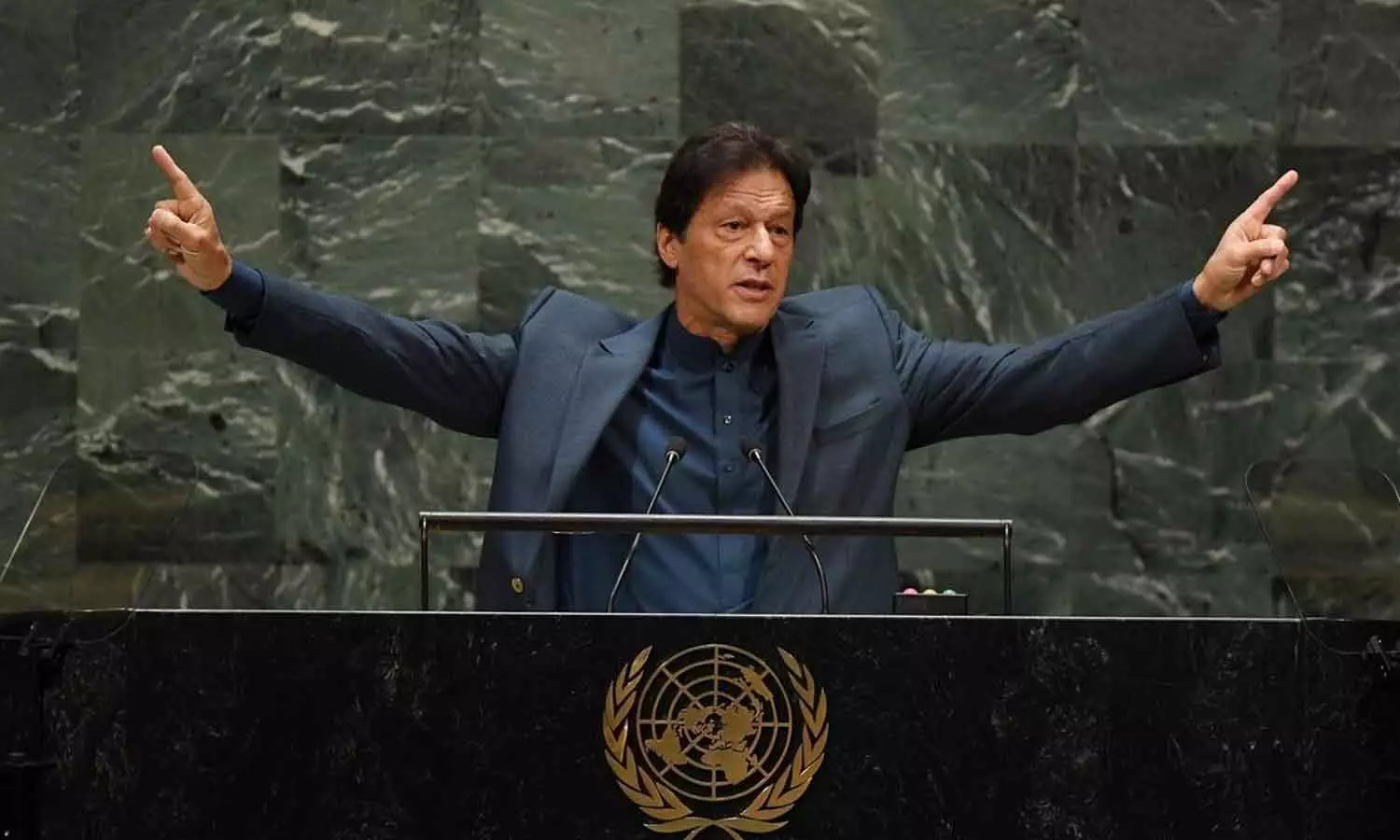 യുഎന്നില്‍ സംസാരിക്കുന്ന ഇമ്രാന്‍ ഖാന്‍