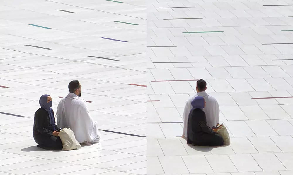 ഹറം പള്ളിയില്‍ സഹോദരന്‍റെ തണലില്‍ അരുമ പെങ്ങള്‍; വൈറലായി ഫോട്ടോ