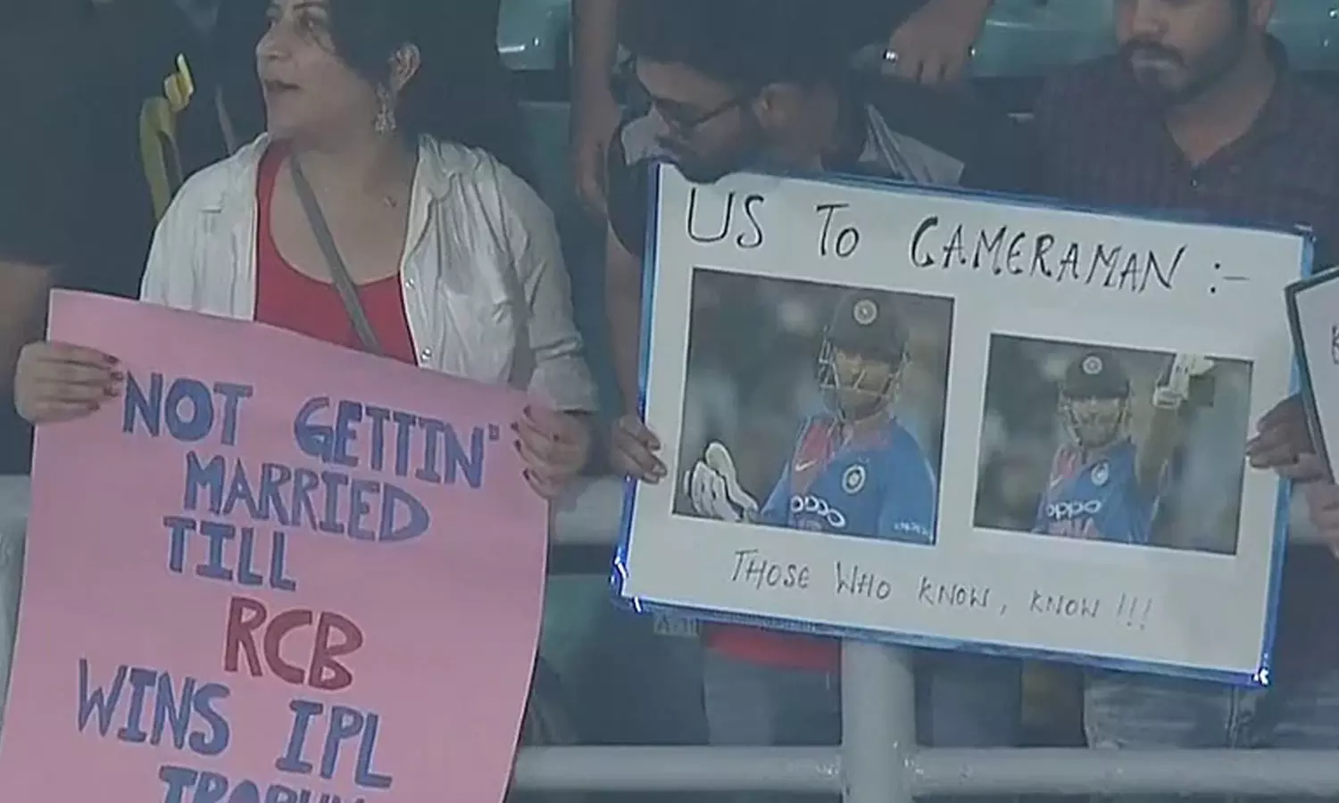 ആർ.സി.ബി കപ്പടിച്ചിട്ടേ കല്യാണമുള്ളൂ; വൈറലായി ആരാധികയുടെ ചിത്രം