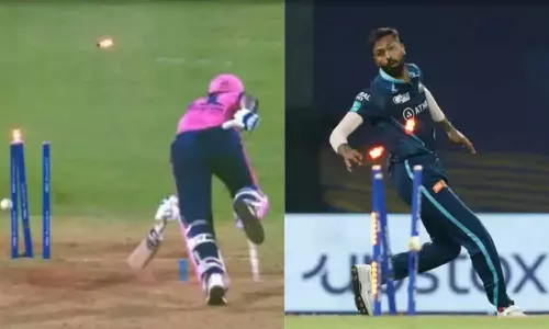 പാണ്ഡ്യയുടെ ഏറിൽ സ്റ്റമ്പിന്റെ നടുവൊടിഞ്ഞു: ഔട്ടായത് സഞ്ജു പാണ്ഡ്യയുടെ ഏറിൽ സ്റ്റമ്പിന്റെ നടുവൊടിഞ്ഞു: ഔട്ടായത് സഞ്ജു