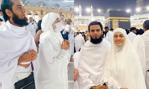 കഅ്ബയുടെ ആദ്യ കാഴ്ച്ചക്ക് ദൈവത്തിന് നന്ദി; ഉംറ നിര്‍വ്വഹിച്ച് സന ഖാന്‍