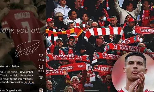 നന്ദി ആൻഫീൽഡ്, ഞാനും എന്റെ കുടുംബവും മറക്കിലൊരിക്കലും, ആദരവിന്റെ ഈ നിമിഷം; ലിവർപൂൾ ആരാധകർക്ക് നന്ദി പറഞ്ഞ് ക്രിസ്റ്റ്യാനോ റൊണാൾഡോ
