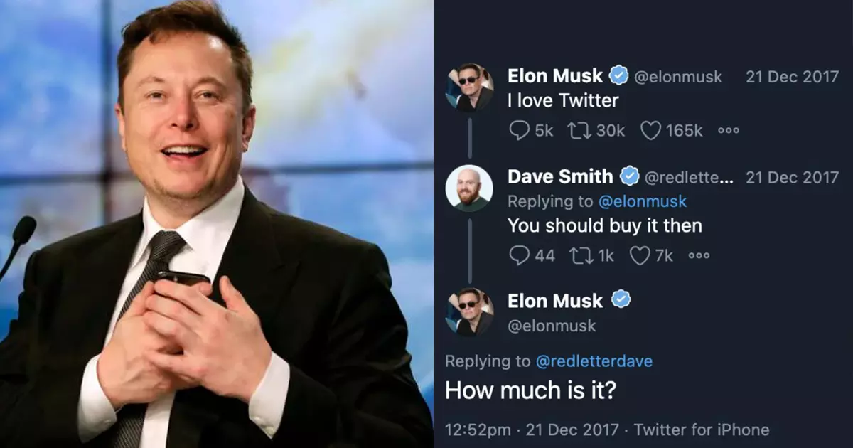 ഇതിനെത്രയാകും; അഞ്ചുവർഷം മുമ്പേ മസ്ക് ട്വിറ്ററിന്റെ വിലചോദിച്ചു, വൈറലായി പഴയ ട്വീറ്റ് ഇതിനെത്രയാകും; അഞ്ചുവർഷം മുമ്പേ മസ്ക് ട്വിറ്ററിന്റെ വിലചോദിച്ചു, വൈറലായി പഴയ ട്വീറ്റ്