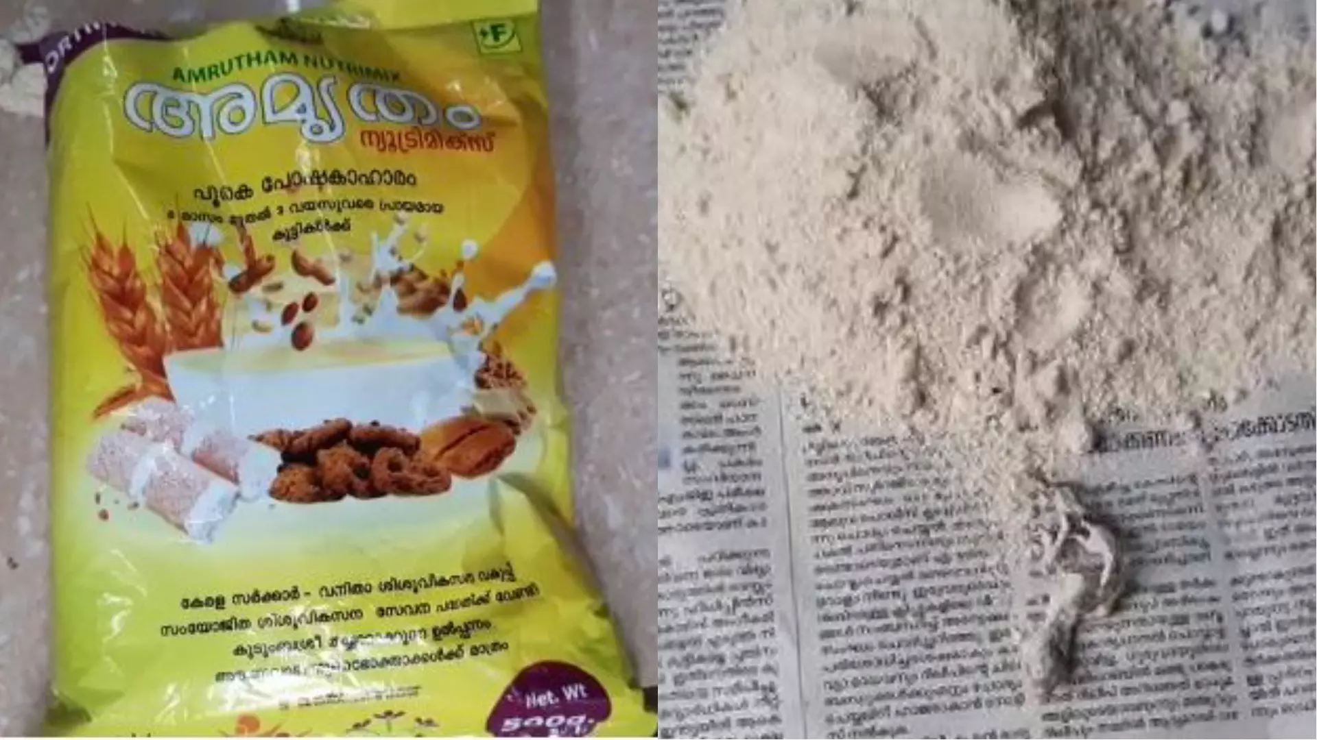 അംഗൻവാടി കുട്ടികൾക്കുള്ള അമൃതം പൊടിയിൽ ചത്ത പല്ലി അംഗൻവാടി കുട്ടികൾക്കുള്ള അമൃതം പൊടിയിൽ ചത്ത പല്ലി