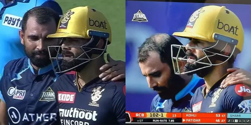 വിദ്വേഷങ്ങളെ തോൽപ്പിക്കുന്ന സൗഹൃദം; അർധശതകത്തിൽ കോഹ്ലിയെ തോളിൽ തട്ടി അഭിനന്ദിച്ച് ഷമി, ഏറ്റെടുത്ത് സോഷ്യൽ മീഡിയ- വൈറൽ വിഡിയോ