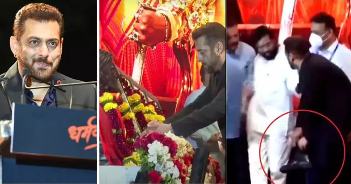 ഷൂ അഴിച്ച് ബാൽ താക്കറെയ്ക്ക് ആദരാഞ്ജലികൾ അർപ്പിച്ച് സൽമാൻഖാൻ; വീഡിയോ വൈറൽ