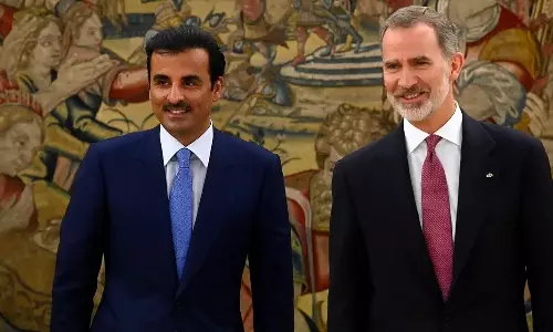 ഖത്തർ അമീർ ശൈഖ് തമീം ബിൻ ഹമദ് അൽതാനി സ്‌പെയിനിൽ