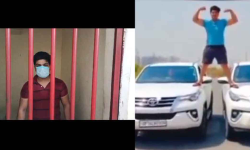 അജയ് ദേവ്ഗൺ സ്‌റ്റൈലിൽ കാർ-ബൈക്ക് സ്റ്റണ്ട്; യുവാവ് പിടിയിൽ