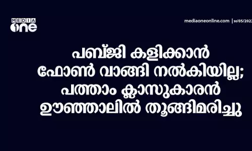 പബ്ജി കളിക്കാൻ ഫോൺ വാങ്ങി നൽകിയില്ല; പത്താം ക്ലാസുകാരൻ ഊഞ്ഞാലിൽ തൂങ്ങിമരിച്ചു
