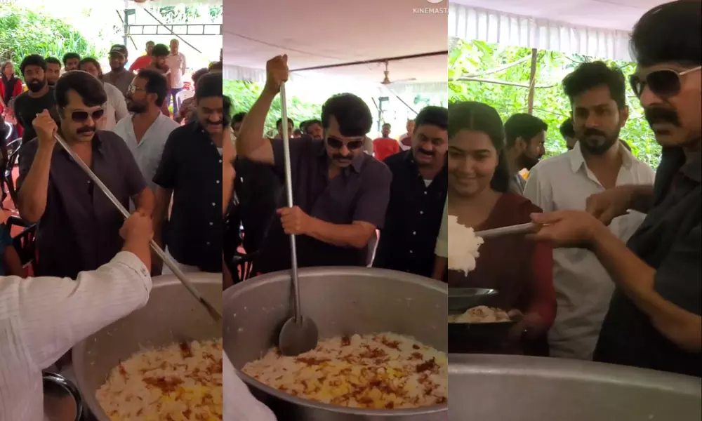 ബിരിയാണി ചെമ്പ് പൊട്ടിച്ച് മമ്മൂട്ടി,റോഷാക്ക് ലൊക്കേഷനില് നിന്നും വൈറല് വീഡിയോ ബിരിയാണി ചെമ്പ് പൊട്ടിച്ച് മമ്മൂട്ടി,റോഷാക്ക് ലൊക്കേഷനില് നിന്നും വൈറല് വീഡിയോ