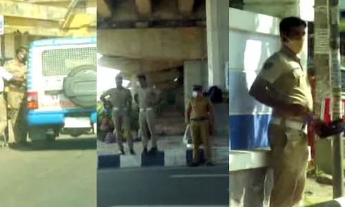 മുഖ്യമന്ത്രിക്ക് തലസ്ഥാനത്ത് വൻ സുരക്ഷ: വിമാനത്താവളത്തിൽ പിന്തുണയുമായി സിപിഎം പ്രവർത്തകർ മുഖ്യമന്ത്രിക്ക് തലസ്ഥാനത്ത് വൻ സുരക്ഷ: വിമാനത്താവളത്തിൽ പിന്തുണയുമായി സിപിഎം പ്രവർത്തകർ