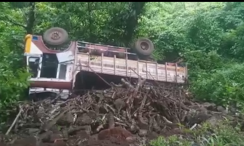 അതിരപ്പിള്ളിയില്‍ ലോറി 20 അടി താഴ്ചയിലേക്ക് വീണു; ഡ്രൈവര്‍ അത്ഭുതകരമായി രക്ഷപ്പെട്ടു