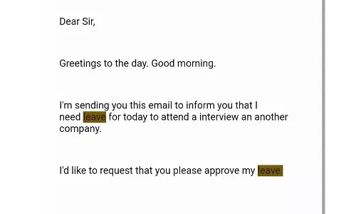 എനിക്ക് വേറൊരു കമ്പനിയിൽ ഇന്റർവ്യൂ ഉണ്ട്, ഇന്ന് എനിക്ക് അവധി തരണം; വൈറലായി ജീവനക്കാരന്റെ അവധി അപേക്ഷ എനിക്ക് വേറൊരു കമ്പനിയിൽ ഇന്റർവ്യൂ ഉണ്ട്, ഇന്ന് എനിക്ക് അവധി തരണം; വൈറലായി ജീവനക്കാരന്റെ അവധി അപേക്ഷ