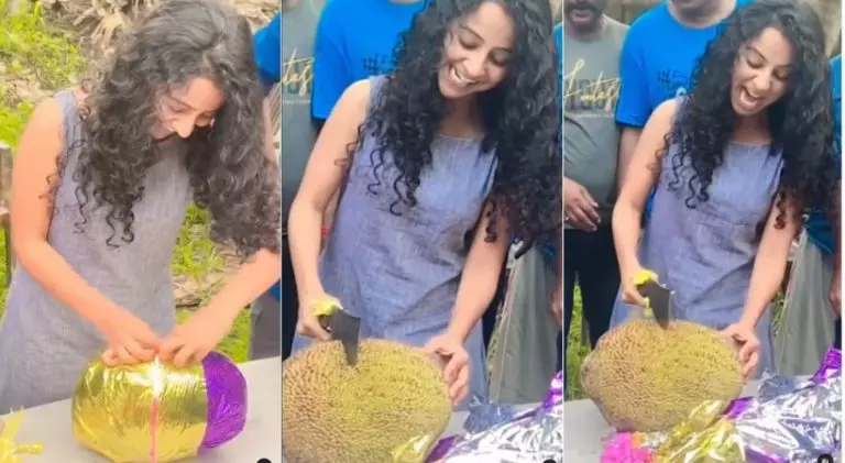 ഇതിലും നല്ലൊരു കേക്കില്ല; പിറന്നാള് ദിനം ചക്ക മുറിച്ച് ആഘോഷിച്ച് ദര്ശന രാജേന്ദ്രന് ഇതിലും നല്ലൊരു കേക്കില്ല; പിറന്നാള് ദിനം ചക്ക മുറിച്ച് ആഘോഷിച്ച് ദര്ശന രാജേന്ദ്രന്