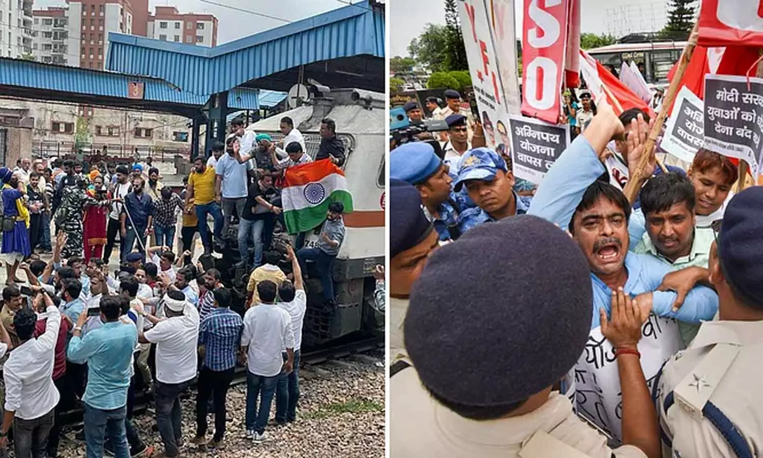 അഗ്നിപഥിൽ വ്യാപക പ്രതിഷേധം: വിമർശനം കടുപ്പിച്ച് പ്രതിപക്ഷം, നിലപാട് ആവർത്തിച്ച് കേന്ദ്രം അഗ്നിപഥിൽ വ്യാപക പ്രതിഷേധം: വിമർശനം കടുപ്പിച്ച് പ്രതിപക്ഷം, നിലപാട് ആവർത്തിച്ച് കേന്ദ്രം