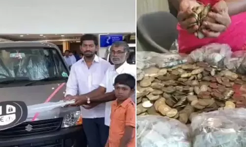 10 രൂപ നാണയങ്ങൾ മാത്രം ഉപയോഗിച്ച് ആറു ലക്ഷം രൂപയുടെ കാർ വാങ്ങി  അധ്യാപകൻ; കാരണമിതാണ്...