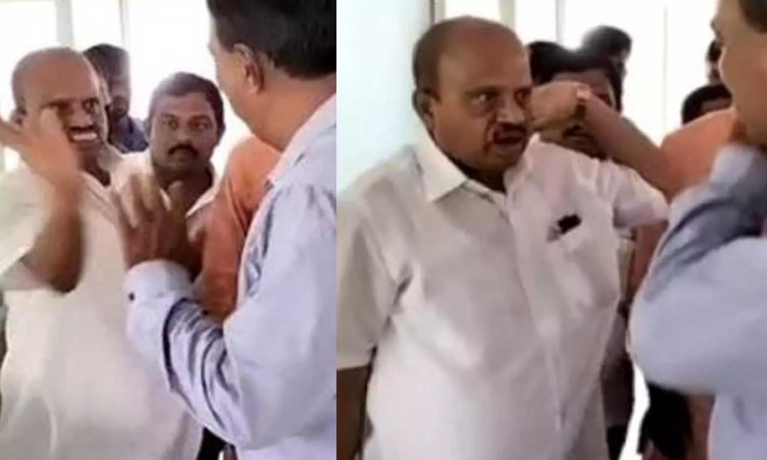 കോളജ് പ്രിൻസിപ്പലിന്റെ മുഖത്തടിച്ച് കർണാടക എം.എൽ.എ; വ്യാപക പ്രതിഷേധം