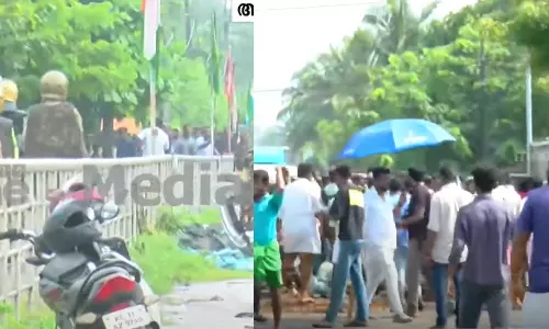 കോഴിക്കോട് ആവിക്കൽതോടിൽ  മാലിന്യപ്ലാന്റിനെതിരെ പ്രതിഷേധിച്ച നാട്ടുകാരും പൊലീസും തമ്മിൽ സംഘർഷം