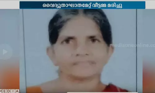 പത്തനംതിട്ട കുമ്പളാംപൊയ്കയിൽ വീട്ടമ്മ വൈദ്യുതാഘാതമേറ്റു മരിച്ചു