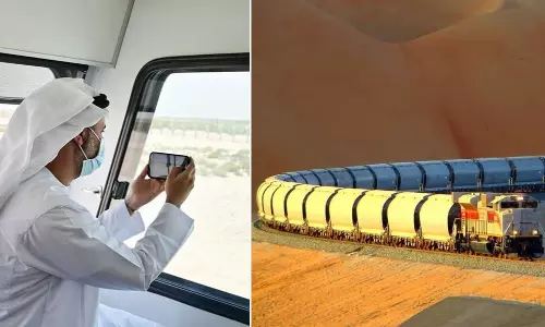 ഇത്തിഹാദ് റെയില്‍ ശൃംഖല;  കണ്‍സ്ട്രക്ഷന്‍ ട്രെയ്‌നുകള്‍ ഓടിത്തുടങ്ങി