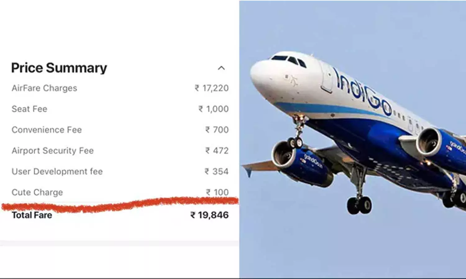 യാത്രക്കാരനിൽ നിന്ന് ക്യൂട്ട് ഫീ ഈടാക്കി ഇൻഡിഗോ; വൈറൽ ട്വീറ്റ് യാത്രക്കാരനിൽ നിന്ന് ക്യൂട്ട് ഫീ ഈടാക്കി ഇൻഡിഗോ; വൈറൽ ട്വീറ്റ്