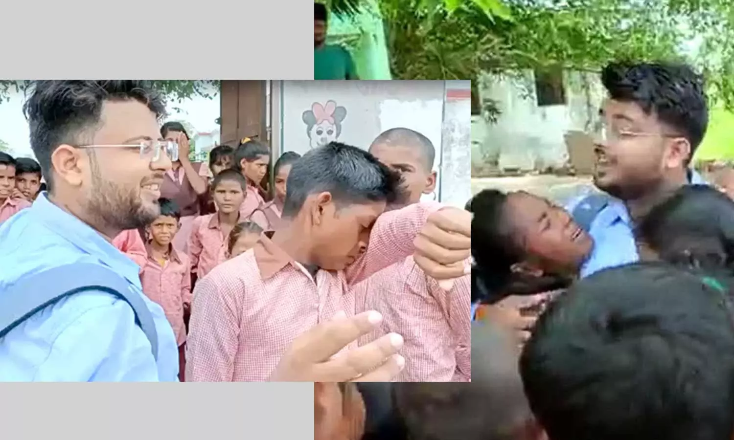 പൊട്ടിക്കരഞ്ഞും കെട്ടിപ്പിടിച്ചും കുട്ടികള്; സ്ഥലംമാറിപ്പോകുന്ന അധ്യാപകനെ വിടാതെ വിദ്യാർത്ഥികൾ- വൈറൽ വിഡിയോ പൊട്ടിക്കരഞ്ഞും കെട്ടിപ്പിടിച്ചും കുട്ടികള്; സ്ഥലംമാറിപ്പോകുന്ന അധ്യാപകനെ വിടാതെ വിദ്യാർത്ഥികൾ- വൈറൽ വിഡിയോ