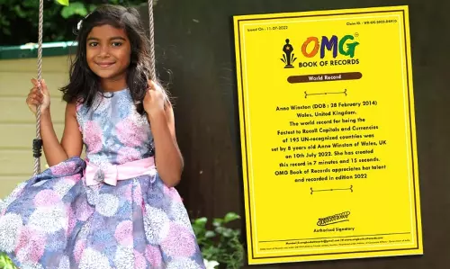 195 രാജ്യങ്ങളുടെ തലസ്ഥാനവും നാണയങ്ങളും മനപാഠമാക്കിയ യുകെയിലെ മലയാളി വിദ്യാർഥി ആൻ വിൻസ്റ്റന് ലോക റെക്കോര്‍ഡ്