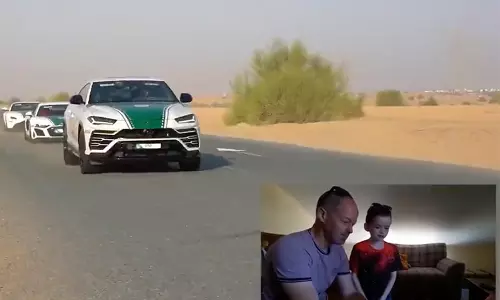 കാൻസർ ബാധിതനായ ഏഴുവയസുകാരന്റെ   ആഗ്രഹം നിറവേറ്റി ദുബൈ പൊലീസ്