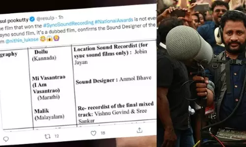 സിങ്ക് സൗണ്ട് അവാര്‍ഡ് ഡബ് ചെയ്ത സിനിമക്ക്, വിമര്‍ശനവുമായി റസൂല്‍ പൂക്കുട്ടി; ദേശീയ ചലച്ചിത്ര പുരസ്കാരം വിവാദത്തില്‍