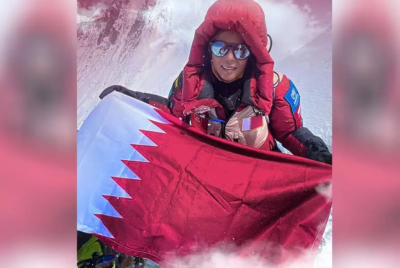 ലോകത്തെ ഉയരം കൂടിയ രണ്ടാമത്തെ കൊടുമുടിയും കീഴടക്കി ഖത്തരി പർവതാരോഹക ശൈഖ അസ്മ ലോകത്തെ ഉയരം കൂടിയ രണ്ടാമത്തെ കൊടുമുടിയും കീഴടക്കി ഖത്തരി പർവതാരോഹക ശൈഖ അസ്മ