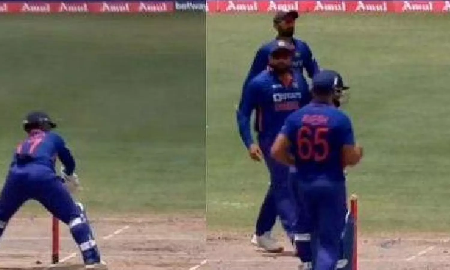 സഞ്ജുവിന്റെ തകർപ്പൻ ഫീൽഡിംങ്; ബെയിൽസ് ഇളക്കാതെ കാത്തുനിന്ന ഋഷഭ് പന്തിനോട് കലിപ്പിച്ച് രോഹിത് ശർമ