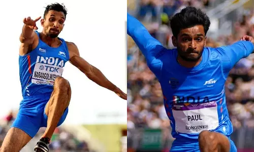 ഇന്ത്യയുടെ നെറുകയിലേക്ക് ചാടി എൽദോസ് പോൾ; കൂടെ അബ്ദുല്ല അബൂബക്കറും