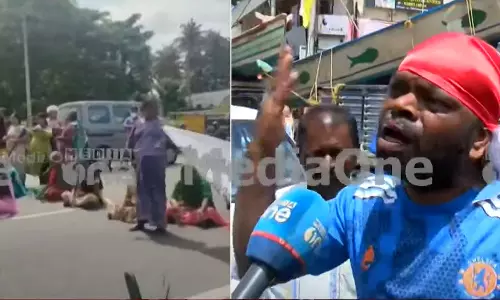 സമരത്തിന് വന്ന വാഹനങ്ങൾ പൊലീസ് തടഞ്ഞു; തിരുവനന്തപുരത്ത് മത്സ്യത്തൊഴിലാളികൾ റോഡ് ഉപരോധിച്ചു