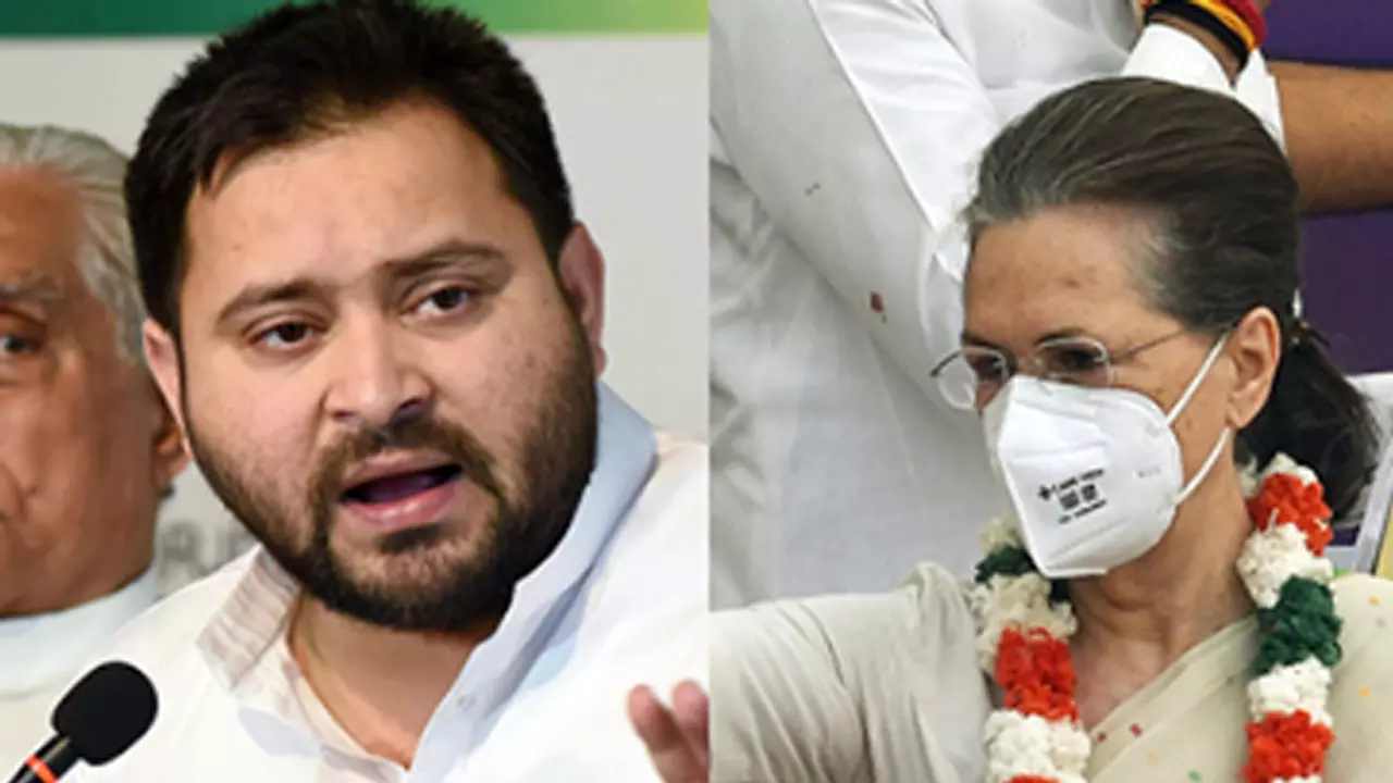 തേജസ്വി യാദവ് സോണിയാ ഗാന്ധിയുമായി കൂടിക്കാഴ്ച നടത്തുന്നു