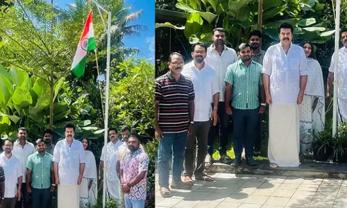 ഹര്‍ ഘര്‍ തിരംഗയില്‍ പങ്കാളിയായി മമ്മൂട്ടി; വീട്ടില്‍ ദേശീയ പതാക ഉയര്‍ത്തി