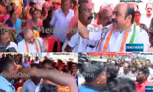 വിഴിഞ്ഞം സമരപ്പന്തലിൽ തർക്കം; ഉടൻ മടങ്ങി വി ഡി സതീശൻ
